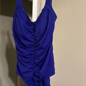 Maxine of Hollywood 22W Blue One-Piece Swimsuit